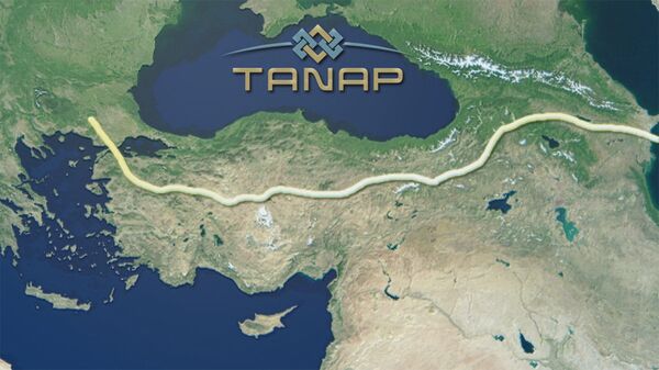 %Карта с расположением газопровода компании TANAP